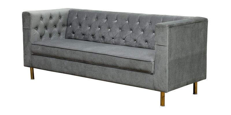 Buy Scarlett 3 Seater Sofa In Grey Colour – Casacraft Intended For Well Liked Scarlett Beige Sofas (View 9 of 20)