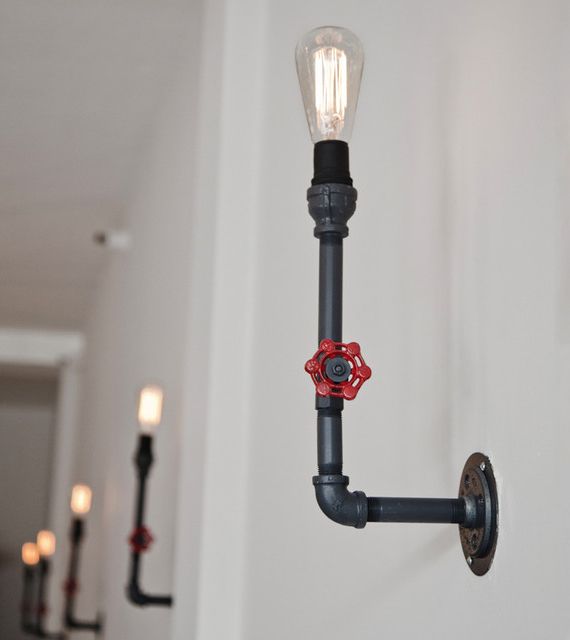 Cano Wall Lanterns Regarding Fashionable Industrial Pipe Vintage Valve Metal Sconce Light (View 11 of 20)