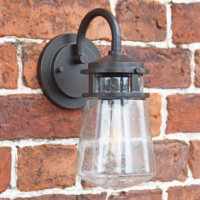 Chelston Seeded Glass Outdoor Wall Lanterns Pertaining To Most Recent Seeded Glass Industrial Wall Lantern – 29cm – Lanterns (View 4 of 20)
