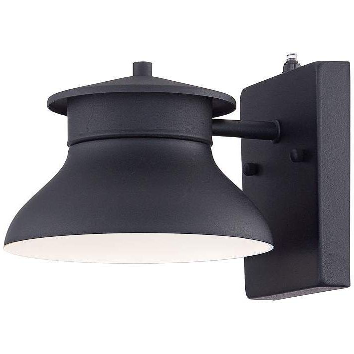 Danbury 6" High Black Dusk To Dawn Led Outdoor Wall Light With Regard To Most Recent Manteno Black Outdoor Wall Lanterns With Dusk To Dawn (View 17 of 20)