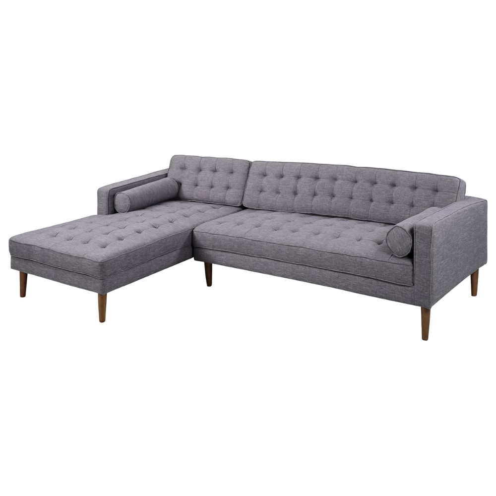 Element Right Side Chaise Sectional Sofas In Dark Gray Linen And Walnut Legs Within 2019 Element Sectional In  (View 8 of 20)