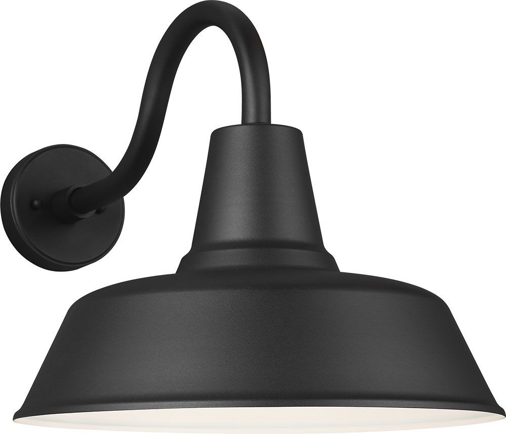 Famous Seagull 8837401en3 12 Barn Light Contemporary Black Led Within Arryonna Outdoor Barn Lights (View 18 of 20)