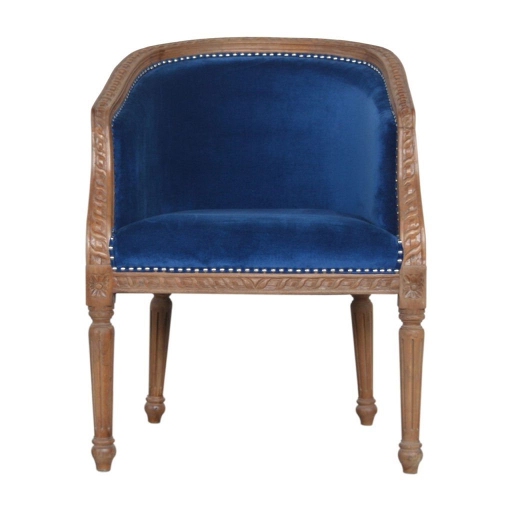 Favorite Artisan Blue Sofas Inside Royal Blue Velvet Occasional Chair – Artisan Furniture (View 15 of 20)