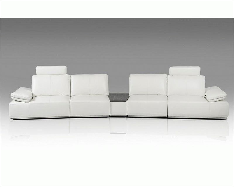 Favorite White Italian Leather Large Sectional Sofa 44l5968 With Regard To Sectional Sofas In White (View 15 of 20)