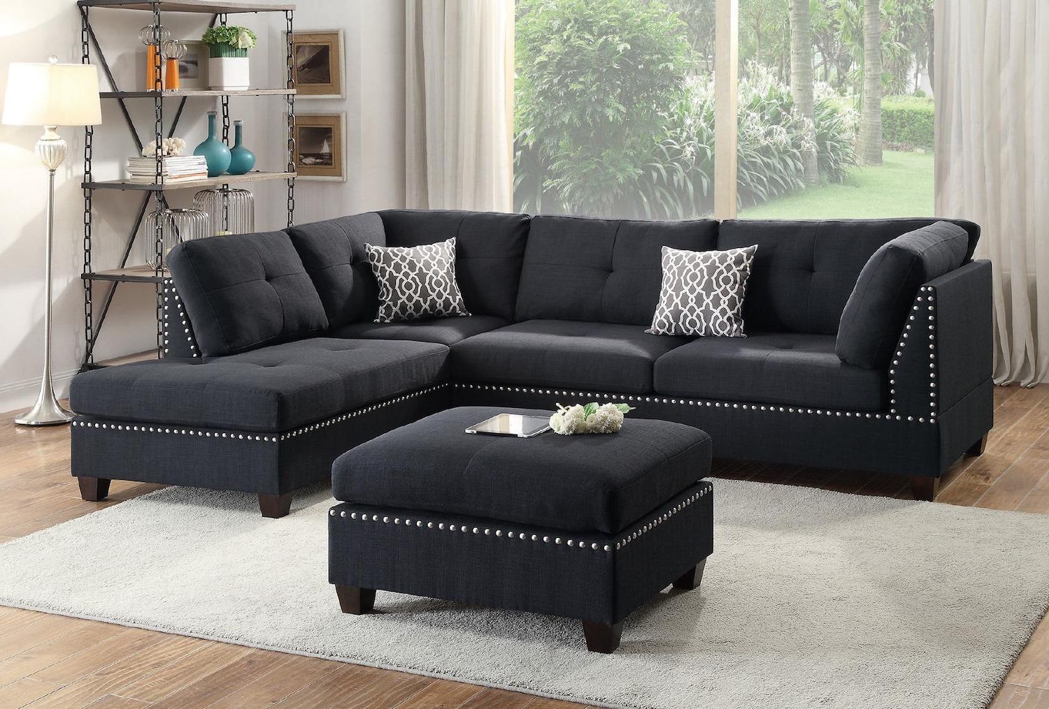 Felton Modern Style Pullout Sleeper Sofas Black With Famous Reversible Sectional Sofas Reversible Espresso Leather (View 6 of 20)