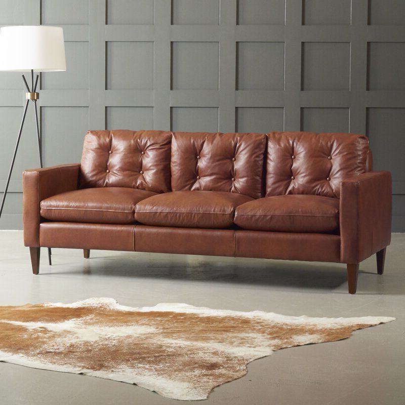 Florence Mid Century Modern Right Sectional Sofas Cognac Tan Throughout Most Up To Date Dwellstudio Florence Leather Sofa & Reviews (View 6 of 20)