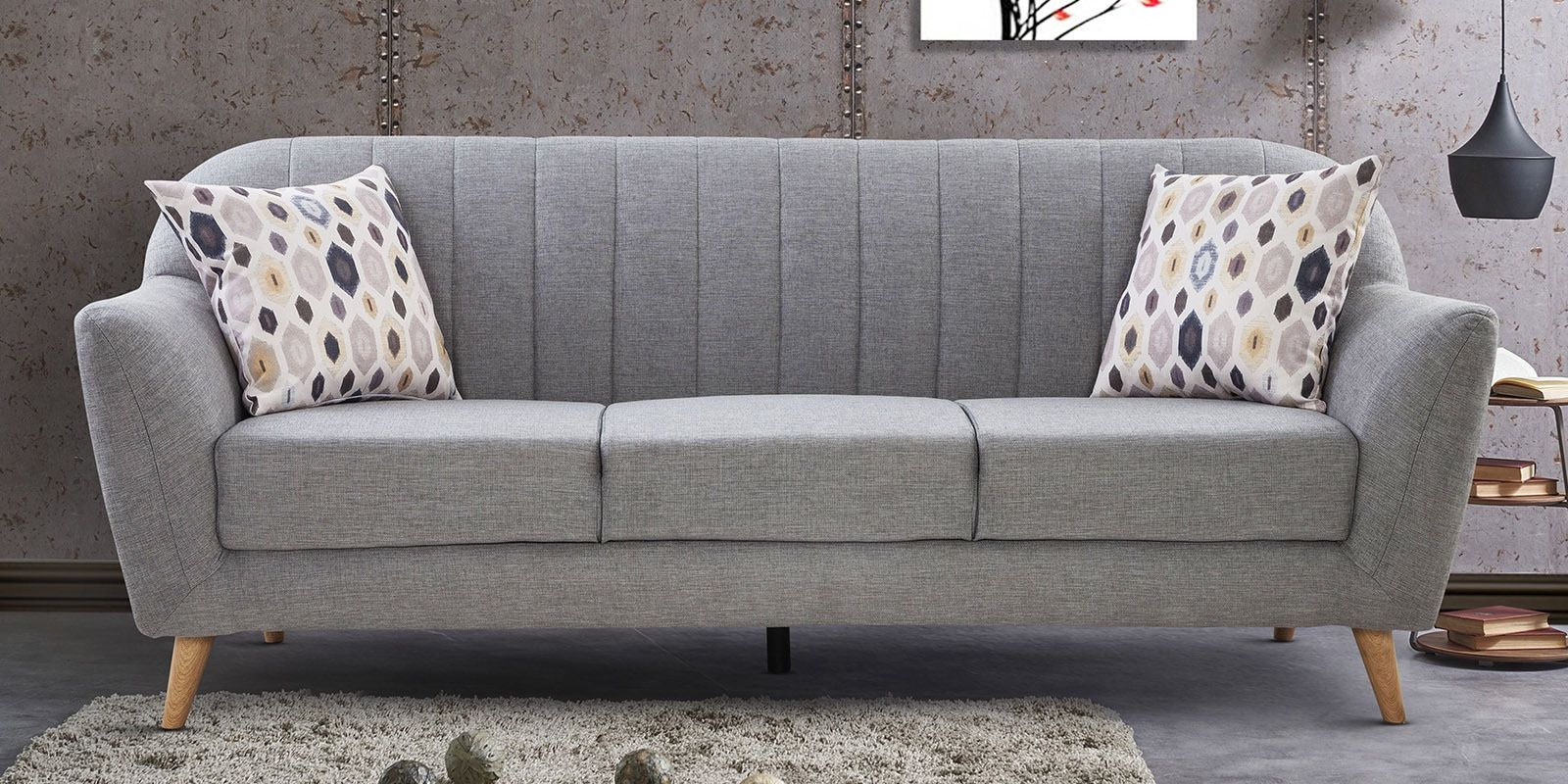 Ludovic Contemporary Sofas Light Gray Inside Favorite Buy Antalya 3 Seater Sofa In Grey Coloururban Living (View 7 of 20)