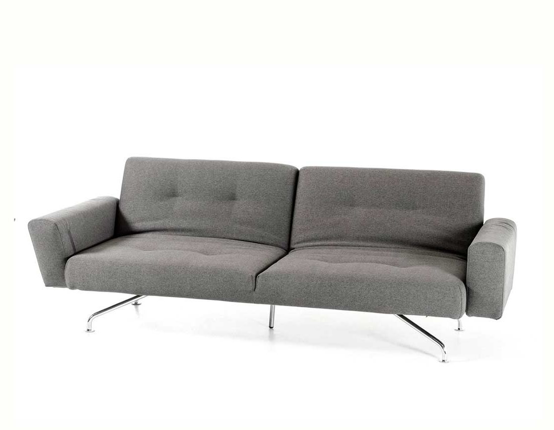 Ludovic Contemporary Sofas Light Gray Throughout Fashionable Light Grey Fabric Sofa Bed Vg (View 14 of 20)