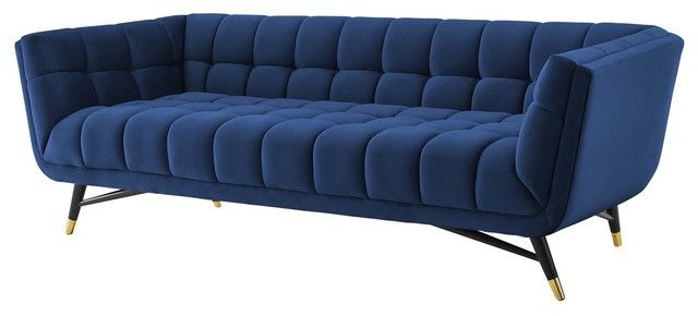 Modern Contemporary Urban Living Sofa, Velvet Fabric Intended For Favorite Camila Poly Blend Sectional Sofas Off White (View 12 of 20)
