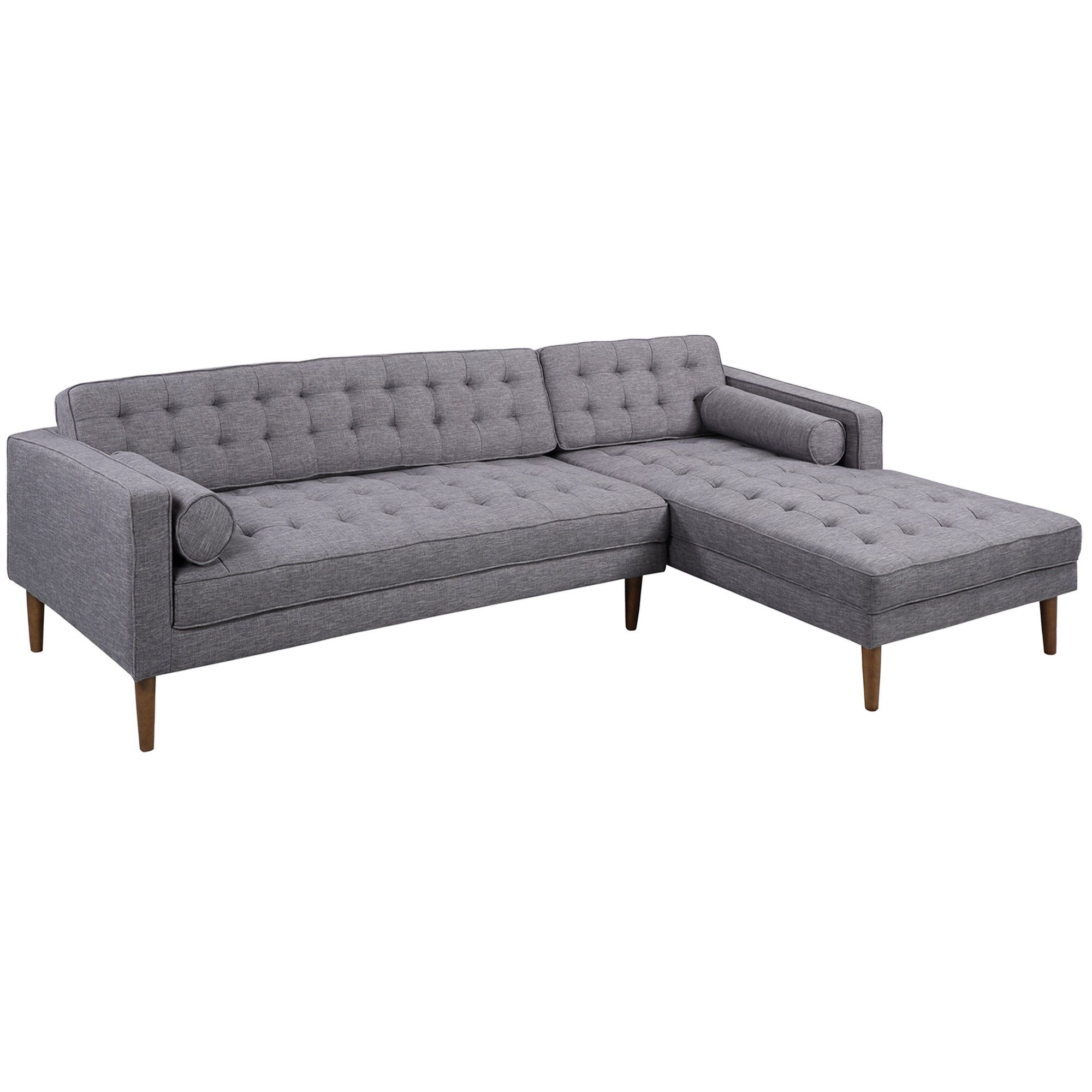 Most Current Element Right Side Chaise Sectional Sofas In Dark Gray Linen And Walnut Legs Within Armen Living Lcelchdgle Element Left Side Chaise Sectional (View 5 of 20)