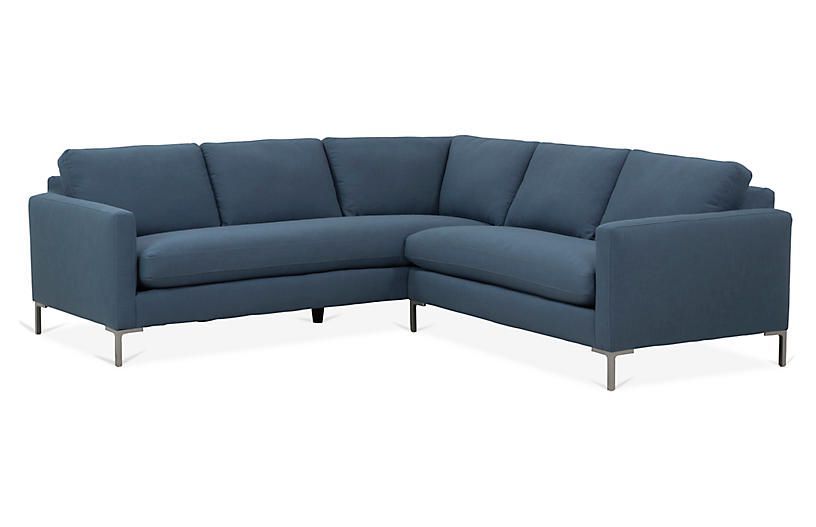 Most Popular Kiefer Right Facing Sectional Sofas Within Amia Right Facing Sectional, Indigo Crypton $3, (View 4 of 20)
