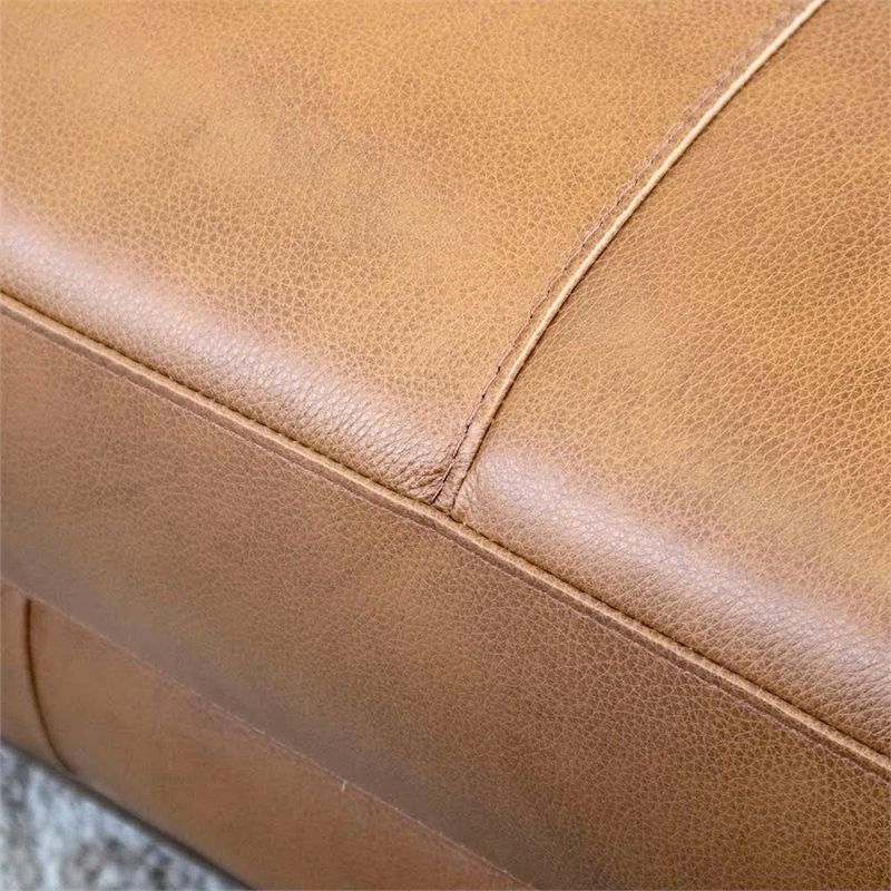 Most Popular Mid Century Modern Milton Tan Leather Sectional Sofa In Somerset Velvet Mid Century Modern Right Sectional Sofas (View 19 of 20)