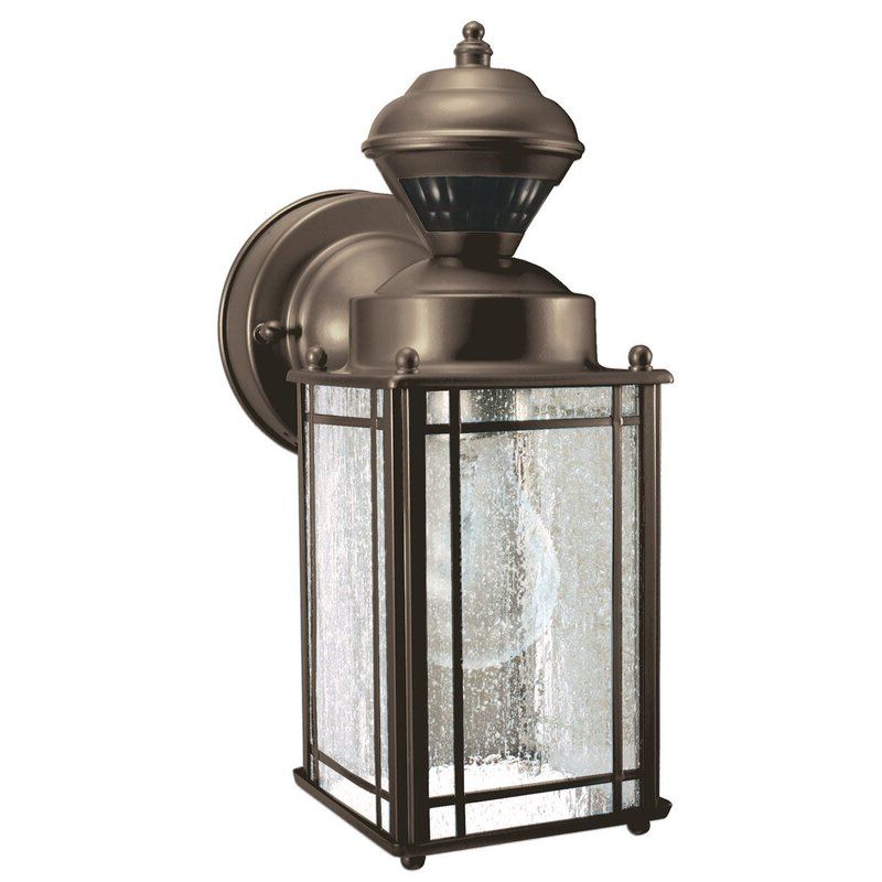 Most Up To Date Heath Zenith Oil Rubbed Bronze 1 – Bulb Outdoor Wall Throughout Heinemann Rubbed Bronze Seeded Glass Outdoor Wall Lanterns (View 5 of 20)