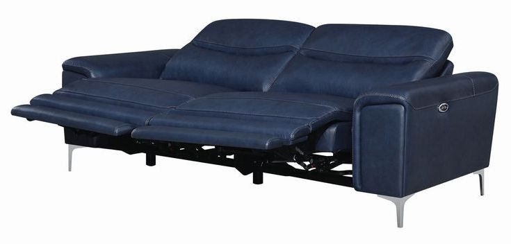 Newest Largo Ink Blue Sofa 603391p Coaster Furniture Recliners In Intended For Bloutop Upholstered Sectional Sofas (View 3 of 20)