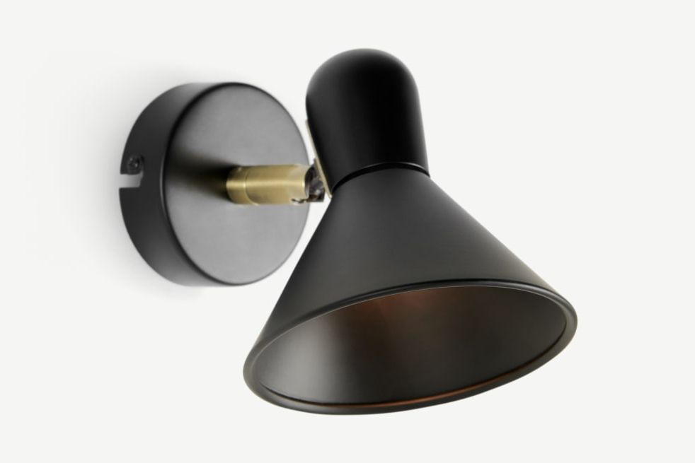 Ogilvy Spotlight Wall Lamp, Matte Black & Antique Brass With Regard To Well Known Rickey Matte Antique Black Wall Lanterns (View 12 of 20)