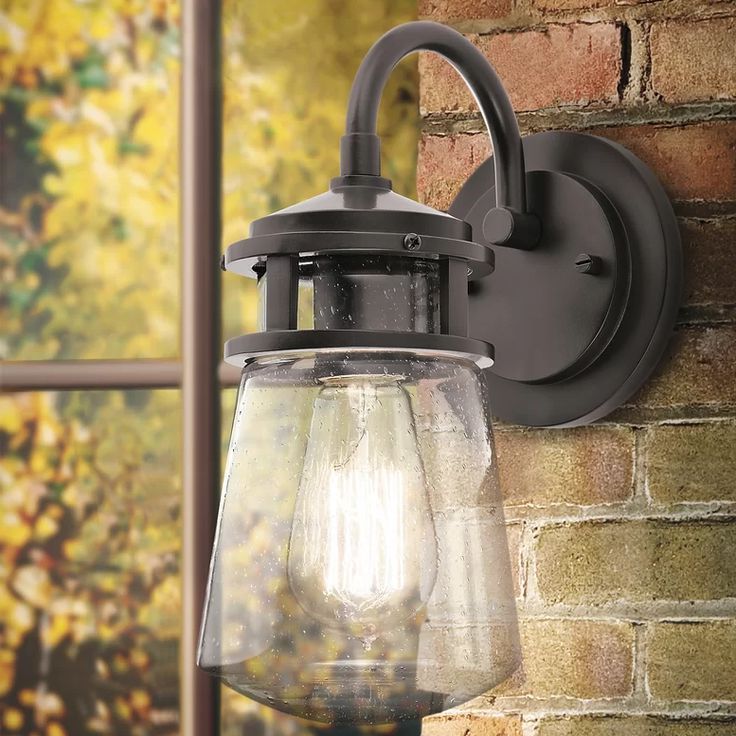 Outdoor Wall Lantern Pertaining To Clarisa Seeded Glass Outdoor Barn Lights With Dusk To Dawn (View 6 of 20)