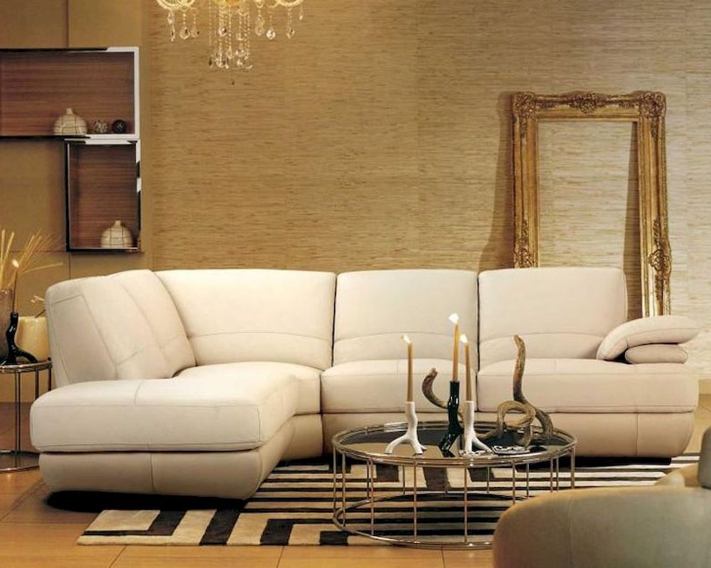 Preferred 3pc Ledgemere Modern Sectional Sofas For Contemporary Beige Leather Sectional Sofa 44l208  (View 8 of 20)
