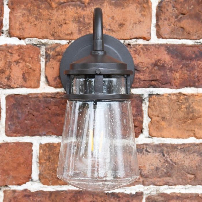 Preferred Chelston Seeded Glass Outdoor Wall Lanterns Within Seeded Glass Industrial Wall Lantern – 29cm – Lanterns (View 5 of 20)