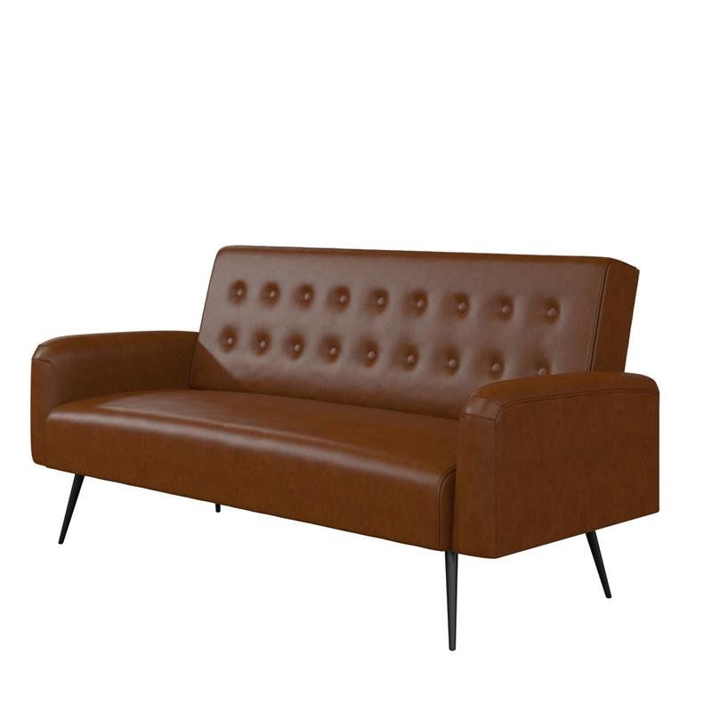 Preferred Futons: Shop Futon Beds For Sale Online At Clearance Prices With Regard To Celine Sectional Futon Sofas With Storage Camel Faux Leather (View 1 of 20)