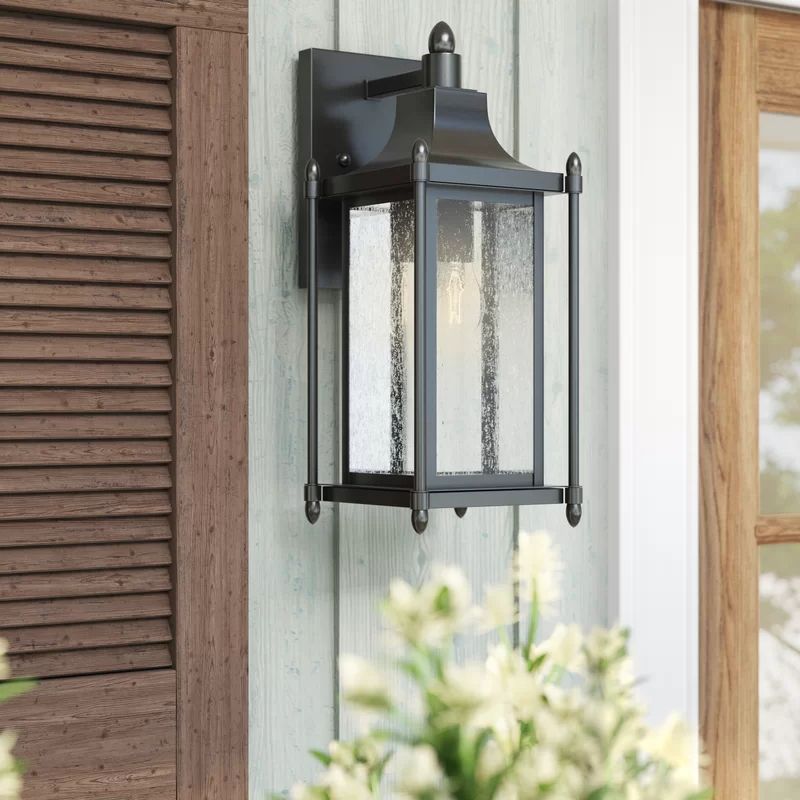 Recent Sol 72 Outdoor Abbott Outdoor Wall Lantern & Reviews Regarding Clarisa Seeded Glass Outdoor Barn Lights With Dusk To Dawn (View 13 of 20)