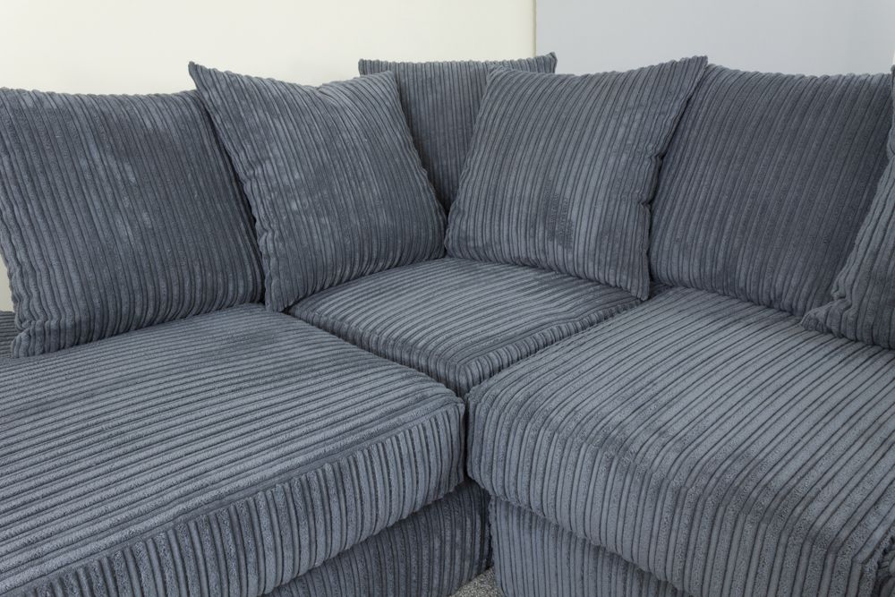 Ronan Slate Grey Corner Sofa – Pay Per Week Regarding Best And Newest Gneiss Modern Linen Sectional Sofas Slate Gray (View 19 of 20)