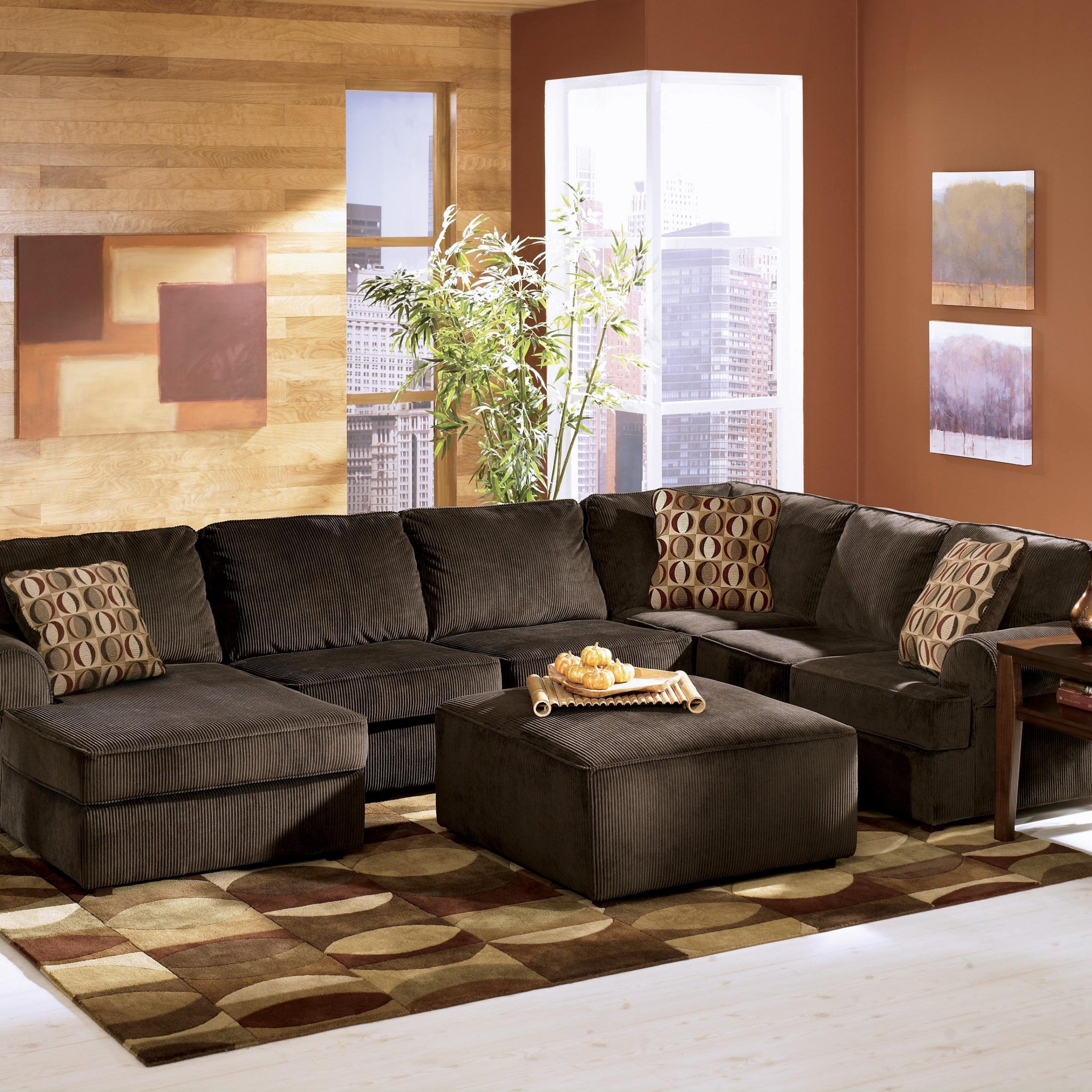 Well Known 2pc Luxurious And Plush Corduroy Sectional Sofas Brown Intended For Vista – Chocolate (68404)ashley Furniture – Del Sol (View 12 of 20)