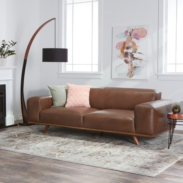 Well Known Celine Sectional Futon Sofas With Storage Camel Faux Leather With Regard To Shop Jasper Laine Dante Italian Oxford Tan Leather Sofa (View 12 of 20)