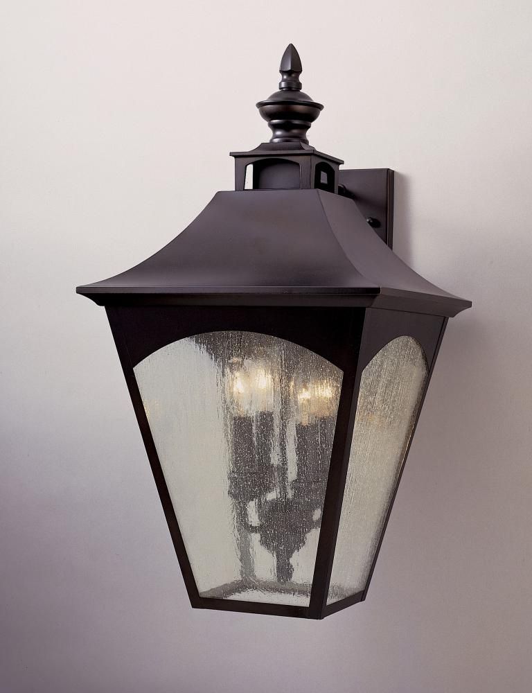 Well Known Heinemann Rubbed Bronze Seeded Glass Outdoor Wall Lanterns Intended For Feiss Four Light Oil Rubbed Bronze Thick Clear Seeded (View 13 of 20)