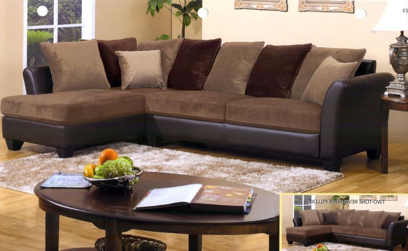 Well Liked 2pc Luxurious And Plush Corduroy Sectional Sofas Brown With Regard To Chocolate Brown Sectional Sofa With Chaise – Redboth (View 6 of 20)