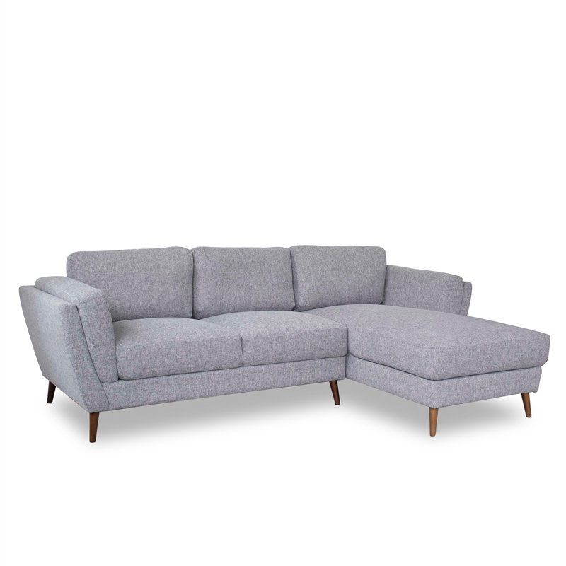 Well Liked Mid Century Modern Sadie Gray Sectional Sofa (left Chaise Regarding Dulce Mid Century Chaise Sofas Light Gray (View 12 of 20)