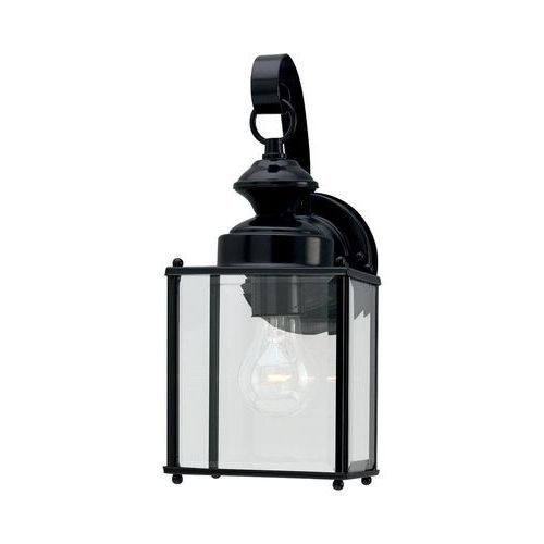 Widely Used Sea Gull Lighting Outdoor Wall Light With Clear Glass In Pertaining To Clarisa Seeded Glass Outdoor Barn Lights With Dusk To Dawn (View 12 of 20)