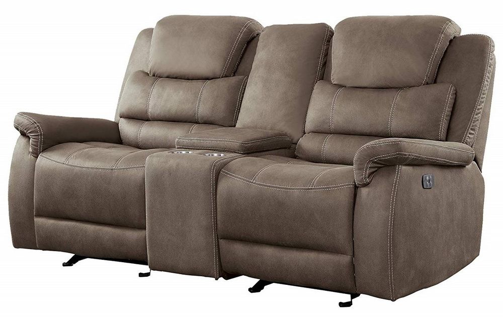 Widely Used Shola Brown Fabric Power Recliner Loveseat W/console Regarding Expedition Brown Power Reclining Sofas (View 3 of 20)