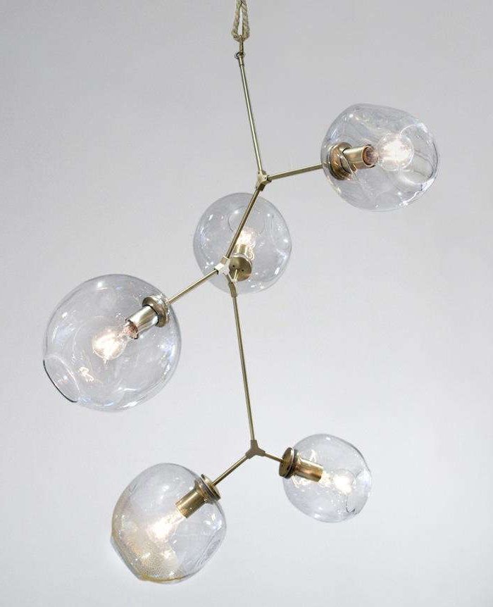 2020 Bubbles Clear And Natural Brass One Light Chandeliers Within 10 Easy Pieces: Modern Glass Globe Chandeliers – Remodelista (View 14 of 20)