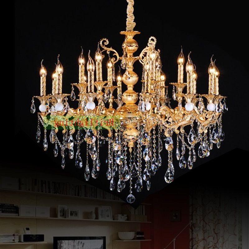 Antique Gild One Light Chandeliers With Regard To Most Current Aliexpress : Buy Gold Plated Zinc Alloy Crystal (View 20 of 20)