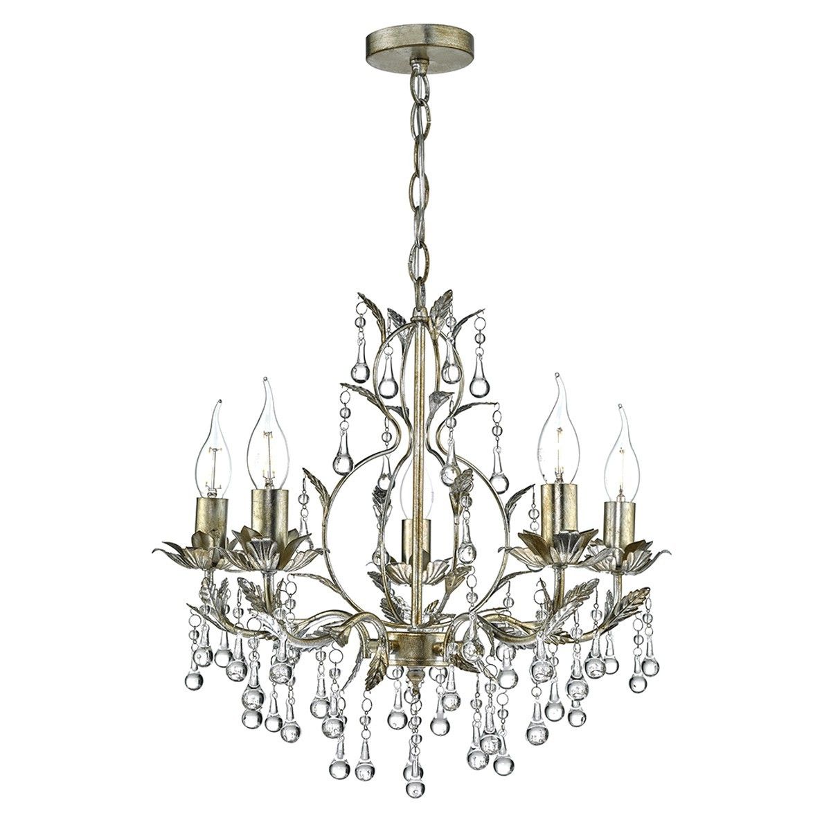 Antique Gild Two Light Chandeliers Within 2020 Dar Laq0535 Laquila 5 Light Chandelier Antique Gold (View 20 of 20)