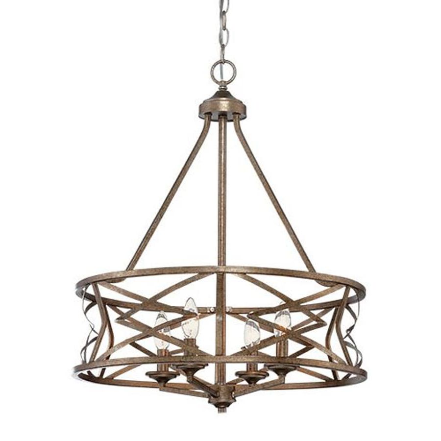 Best And Newest Antique Gold Three Light Chandeliers Intended For Millennium Lighting 4 Light Vintage Gold Transitional Cage (View 18 of 20)