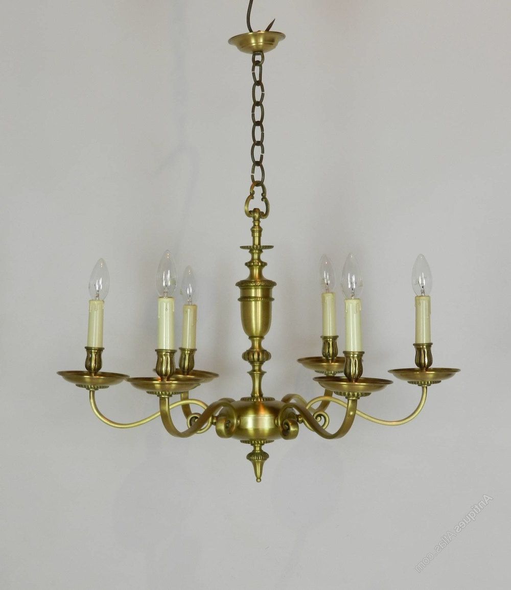 Best And Newest Antiques Atlas – French Brass Six Light Chandelier Pertaining To Natural Brass Six Light Chandeliers (View 19 of 20)