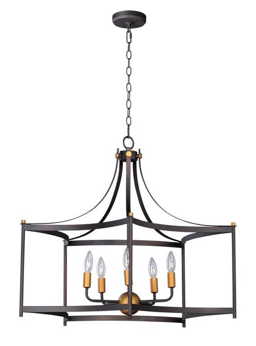 Best And Newest Oil Rubbed Bronze And Antique Brass Four Light Chandeliers With Maxim Lighting Wellington 26" 5 Light Oil Rubbed Bronze (View 13 of 20)