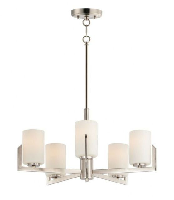 Best And Newest Satin Nickel Five Light Single Tier Chandeliers Pertaining To Maxim Lighting 2685 Malaga Multi Tier Chandelier Satin (View 14 of 20)