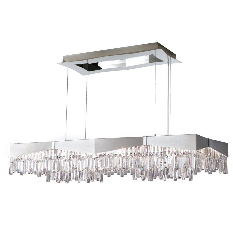 Best And Newest Schonbek Riviera 16 – Light Kitchen Island Linear Pendant Pertaining To 16 Light Island Chandeliers (View 2 of 20)