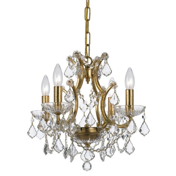 Best And Newest Shop Filmore 4 Light Antique Gold/swarovski Strass Crystal In Antique Gild One Light Chandeliers (View 1 of 20)