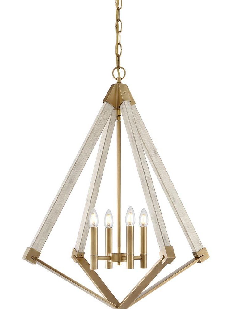 Brass Four Light Chandeliers Inside Most Popular Quoizel View Point 4 Light Pendant Chandelier Weathered Brass (View 19 of 21)