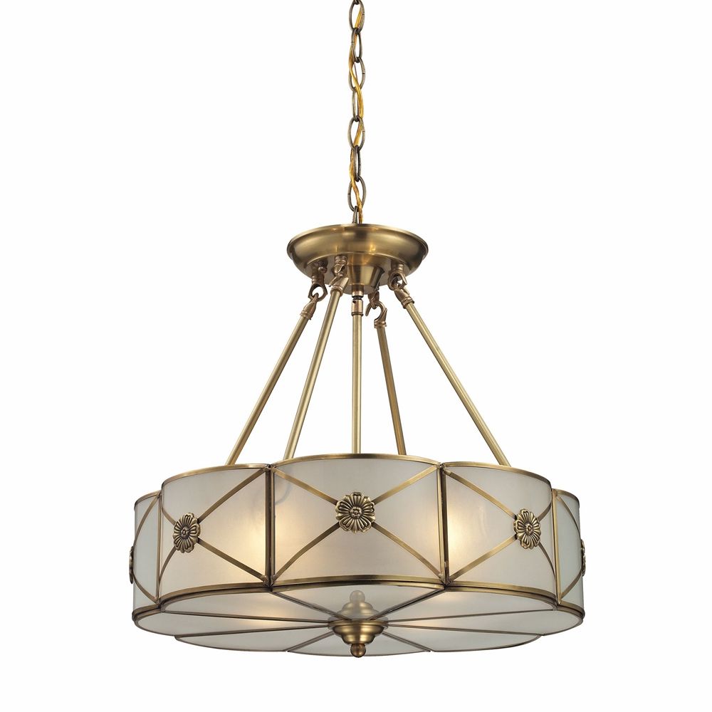 Brass Four Light Chandeliers Within Widely Used Elk Lighting – Preston 4 Light Pendant In Brushed Brass (View 6 of 21)