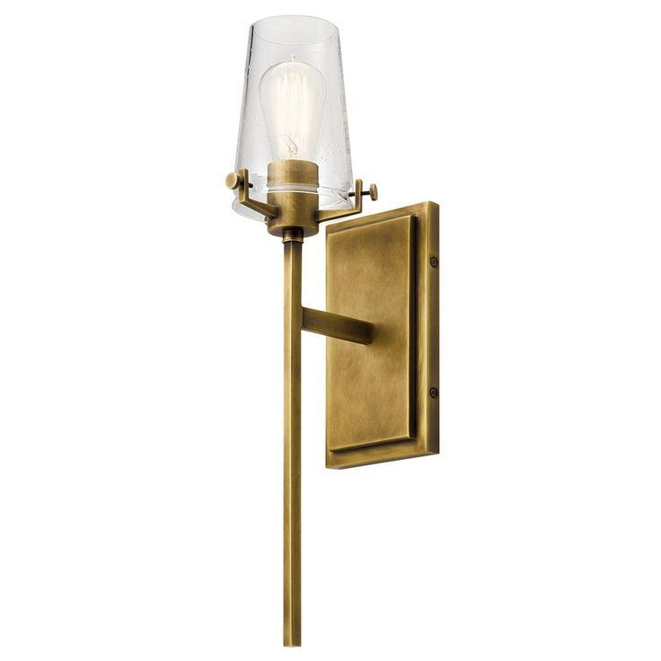 Bubbles Clear And Natural Brass One Light Chandeliers For Well Known Kichler Alton 1 Light Natural Brass Wall Sconce With Clear (View 3 of 20)