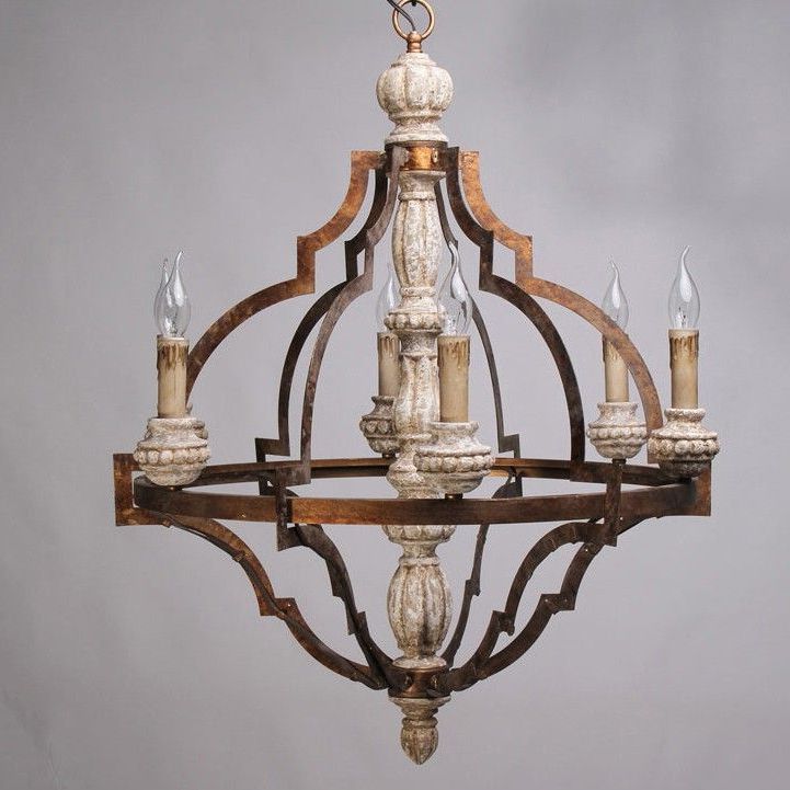 Classic Antique Gold Frame Carved Wood 6 Candle Lights In Well Liked Antique Gold 18 Inch Four Light Chandeliers (View 17 of 20)