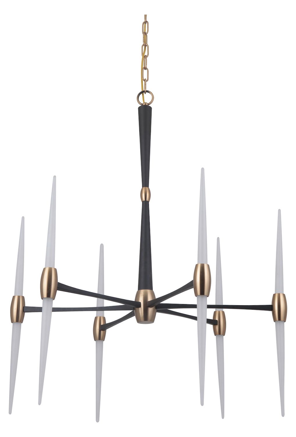 Craftmade 6 Light Flat Black/satin Brass Led Chandelier Pertaining To Famous Satin Black 42 Inch Six Light Chandeliers (View 5 of 20)