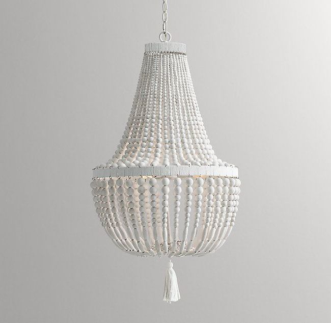 Dauphine Wood Empire Chandelier – Weathered White (View 7 of 20)