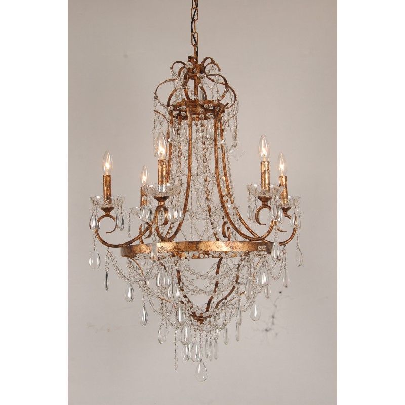 European Design French Empire Crystal Basket Chandelier In With 2019 Antique Gild Two Light Chandeliers (View 6 of 20)