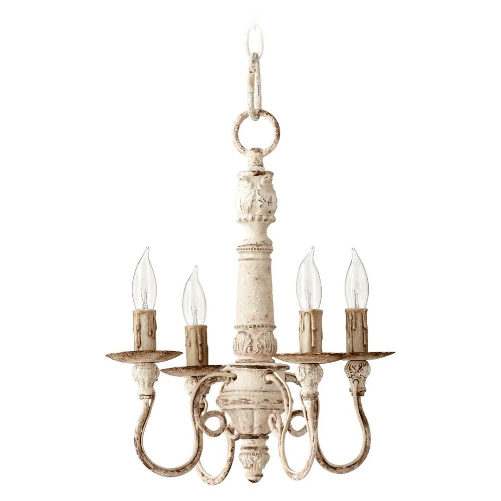 Famous French White 27 Inch Six Light Chandeliers Regarding Quorum Lighting Salento Persian White Mini Chandelier (View 17 of 20)
