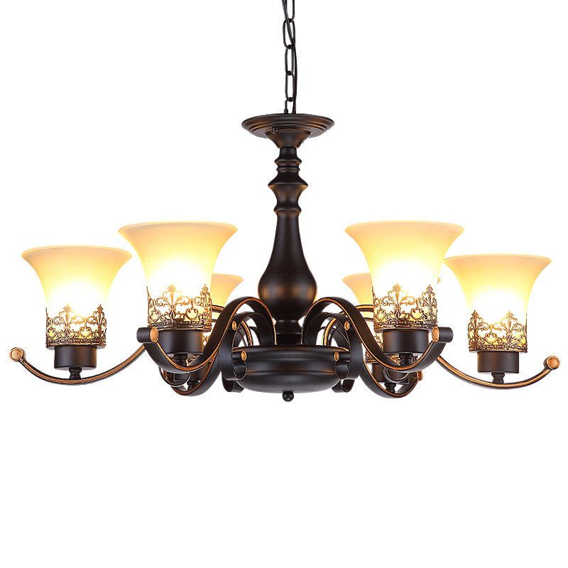 Fashionable Black Iron Works Chandelier For Indoor Home Lighting Within Black Iron Eight Light Chandeliers (View 9 of 20)